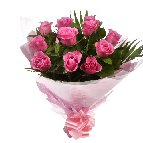 12 Luxury Pink Roses Bouquet