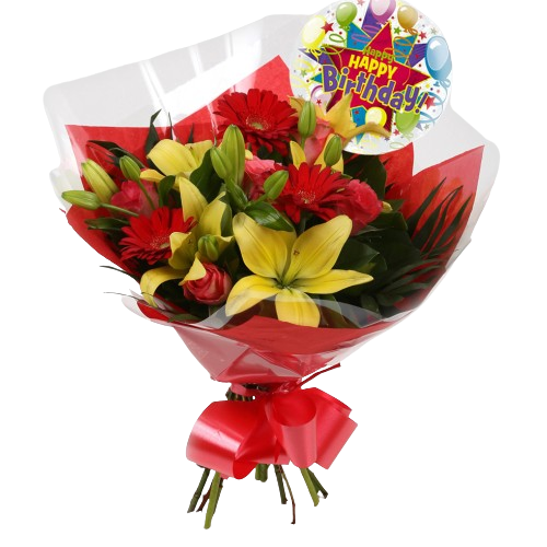 Birthday Balloon & Emporium Bouquet Flowers