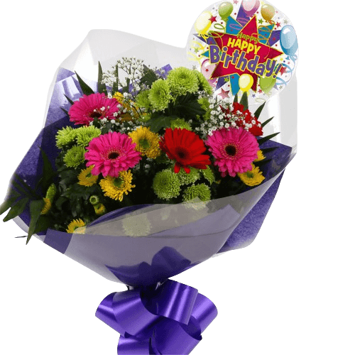 Birthday Balloon & Elegance Bouquet Flowers Lovely Flora World