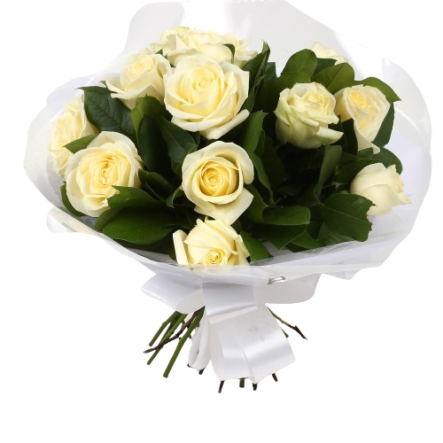 12 White Roses Bouquet12 WhiteRoses, ready to display immediately ...