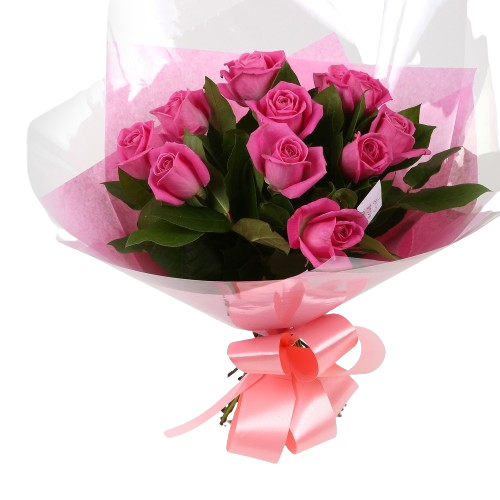 12 Pink Roses Bouquet