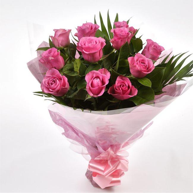 12 Beautiful Pink Roses BouquetPink Roses stylish luxury Pink Roses ...