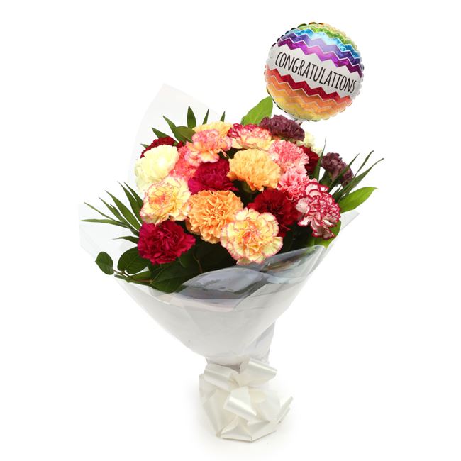 Congratulations Balloon & Candy Floss Flowers Lovely Flora World