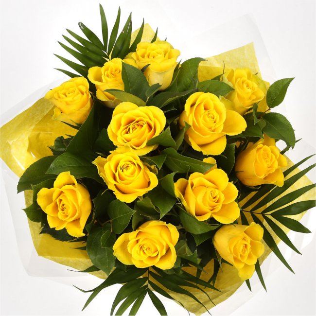 12 Luxury Yellow Roses BouquetYellow Roses Bouquet. Expertly created by ...