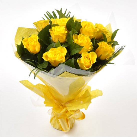 12 Luxury Yellow Roses BouquetYellow Roses Bouquet. Expertly created by ...